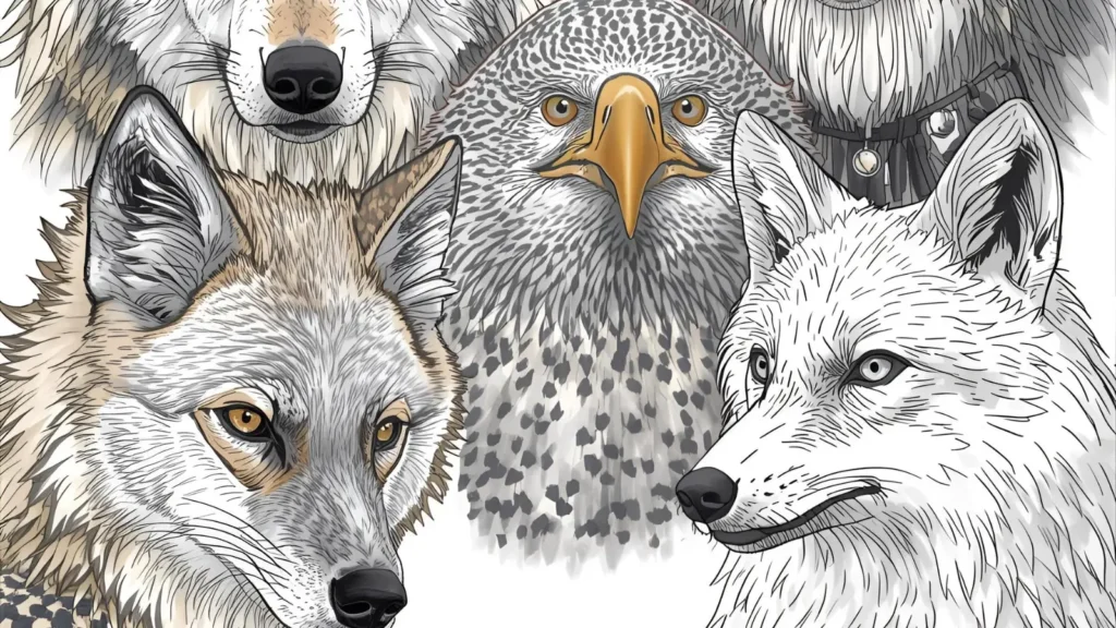 Animal Art Coloring Pages for Teens