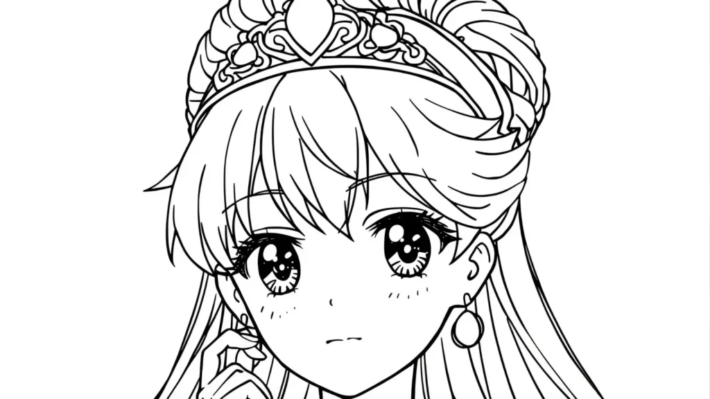 Anime-Style Princess Coloring Pages 🌟👩🎨