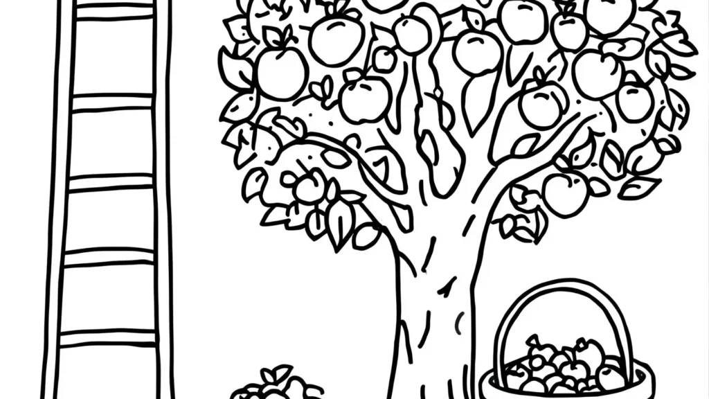 Apple Picking Coloring Pages