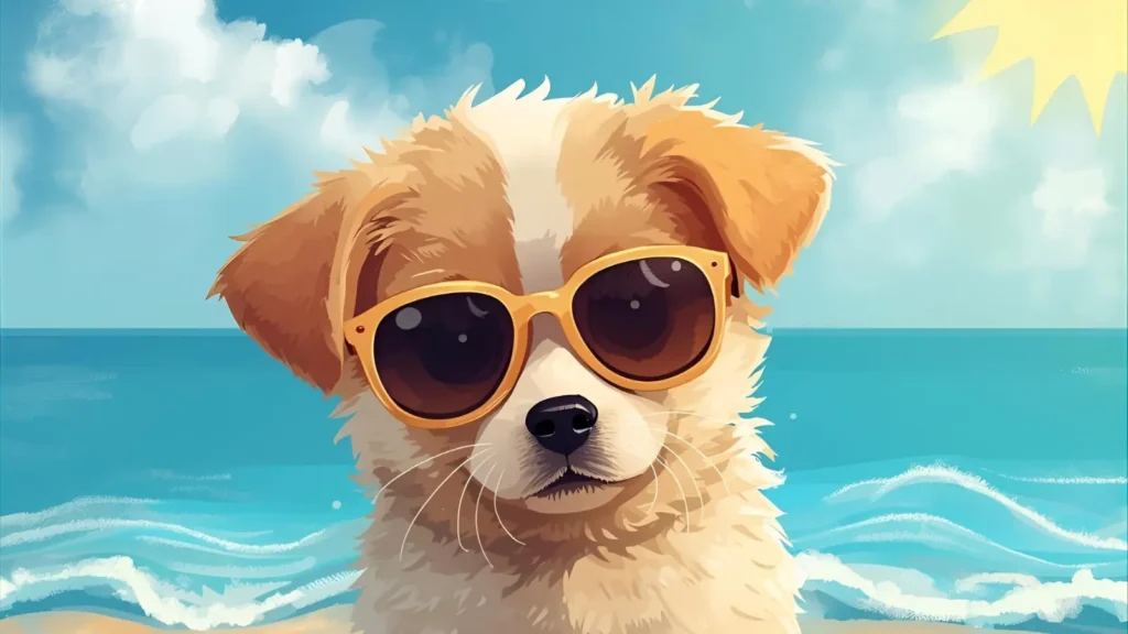 Beach Dog Coloring Pages