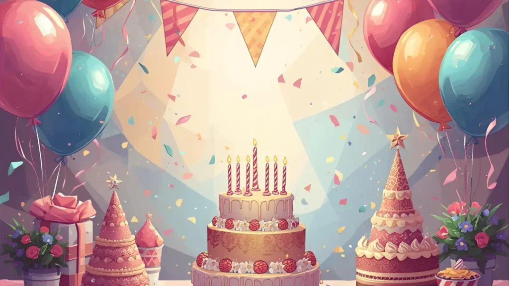 Birthday Mermaid Coloring Pages