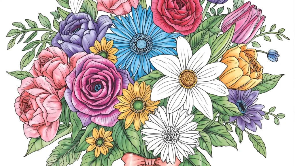 Bouquet Coloring Pages