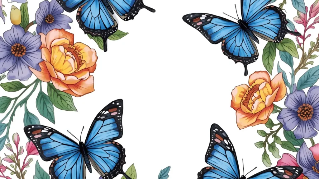 Butterfly and Flower Coloring Pages