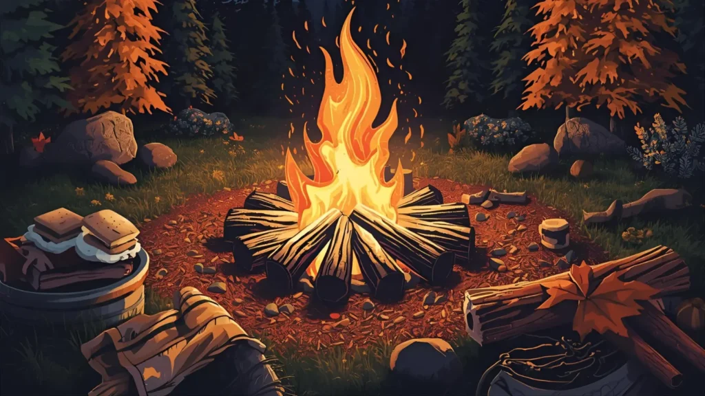 Campfire Night Coloring Pages