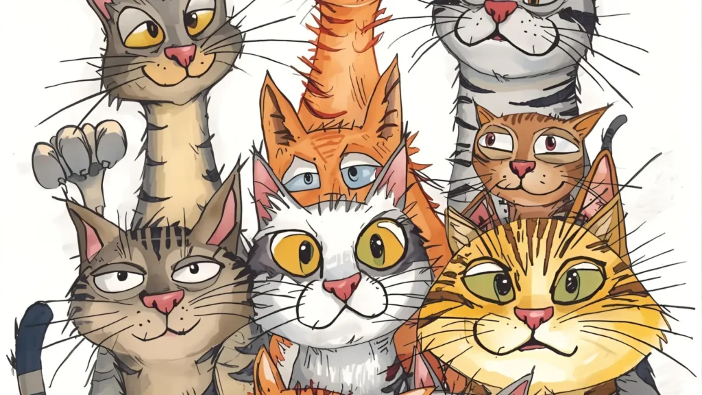 Cartoon Cat Coloring Pages