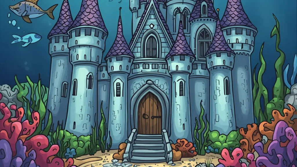 Castle Mermaid Coloring Pages