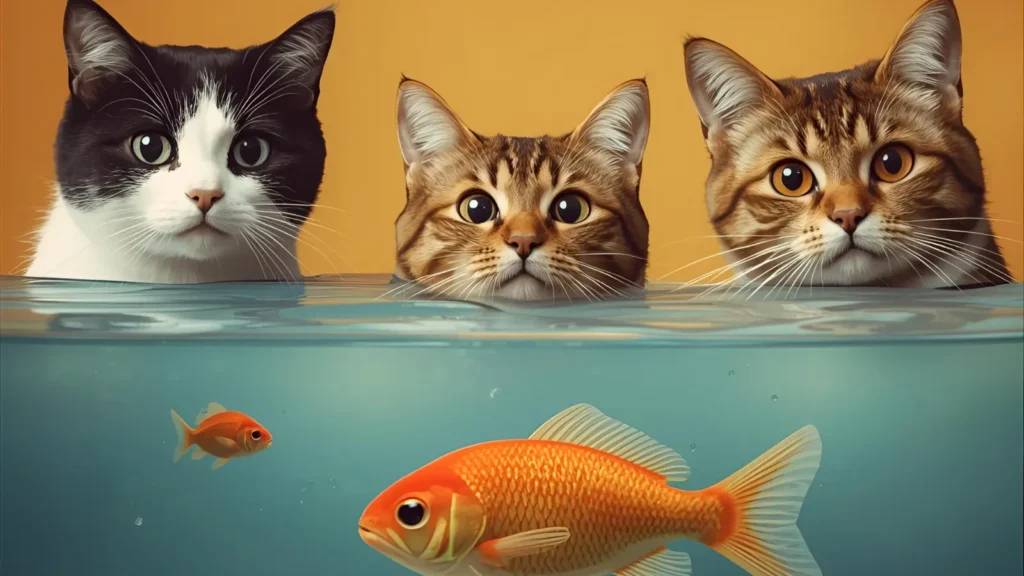 Cat & Fishbowl Coloring Pages