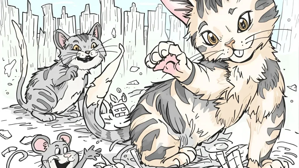 Cat & Mouse Coloring Pages