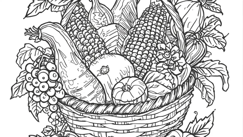 Cornucopia Coloring Pages