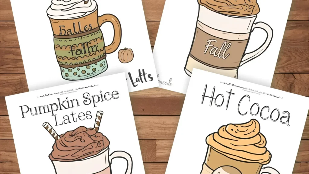 Cozy Fall Drinks Coloring Pages