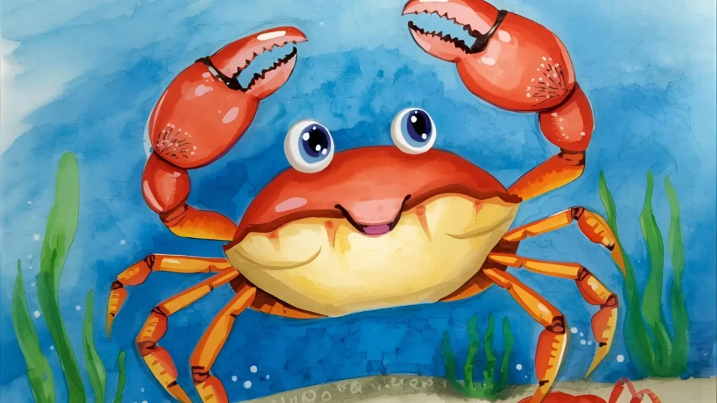 Crab Summer Coloring Pages 🦀