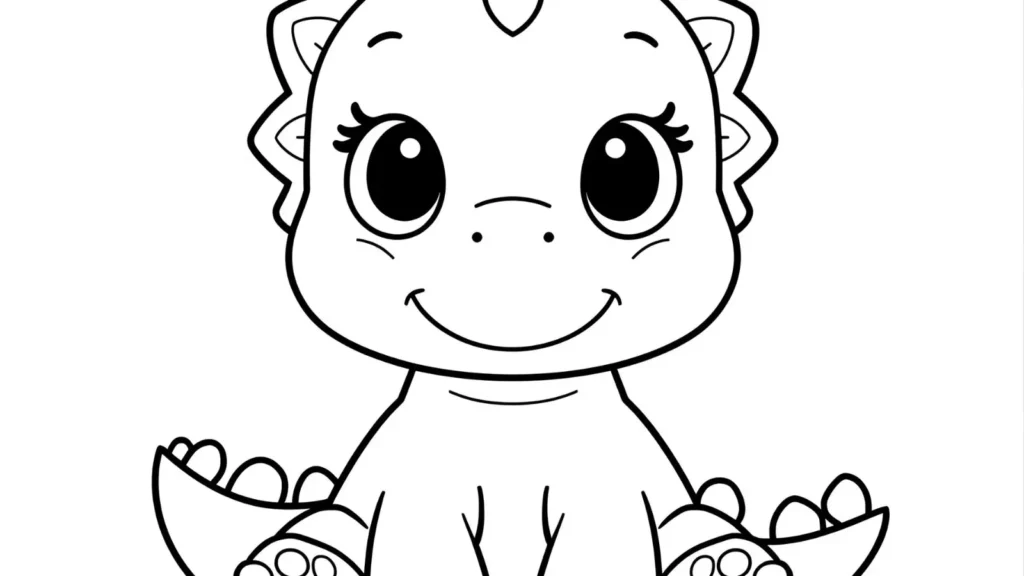 Cute Baby Dinosaur Coloring Pages