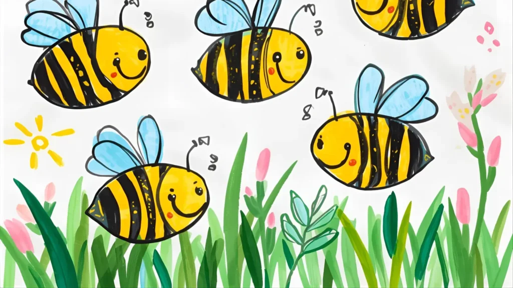 Cute Bee Coloring Pages