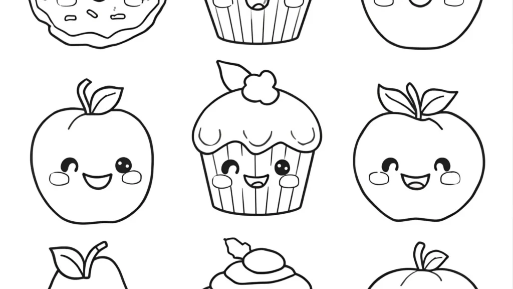 Cute Food Coloring Pages