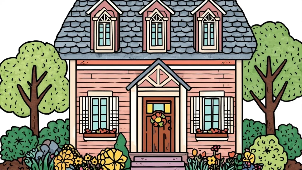 Cute House Coloring Pages