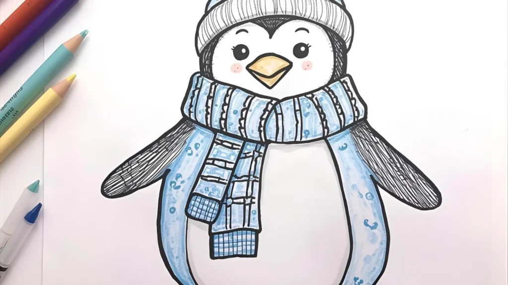 Cute Penguin Coloring Pages