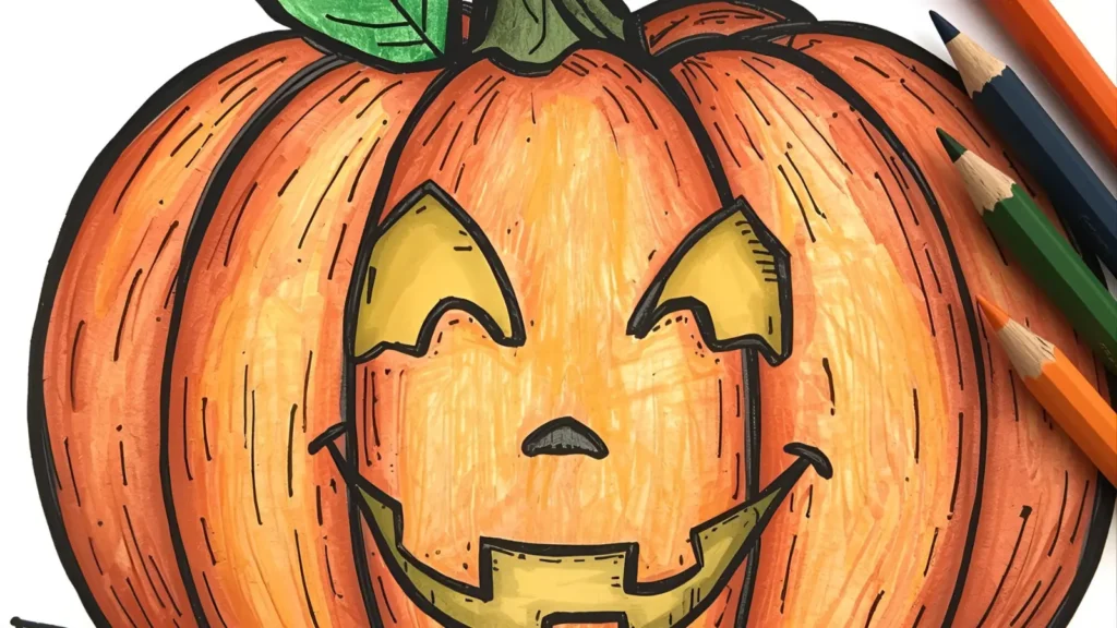 Cute Pumpkin Coloring Pages 🎃