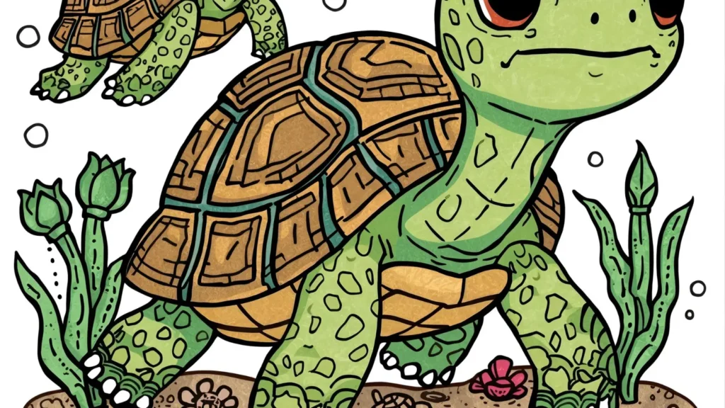 Cute Turtle Coloring Pages
