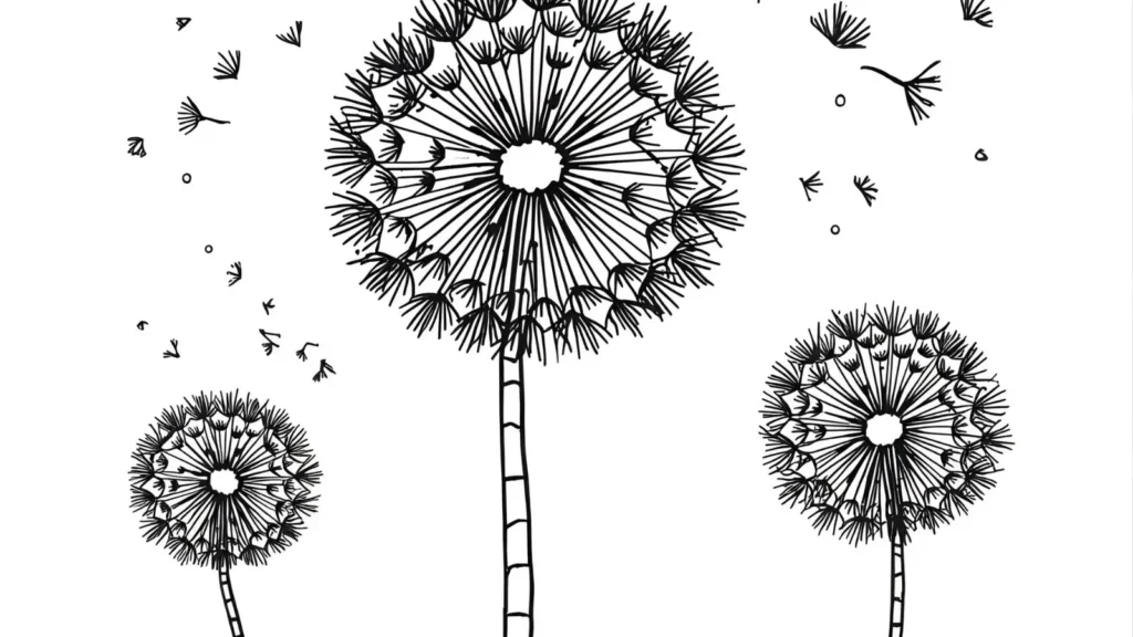 Dandelion Coloring Pages