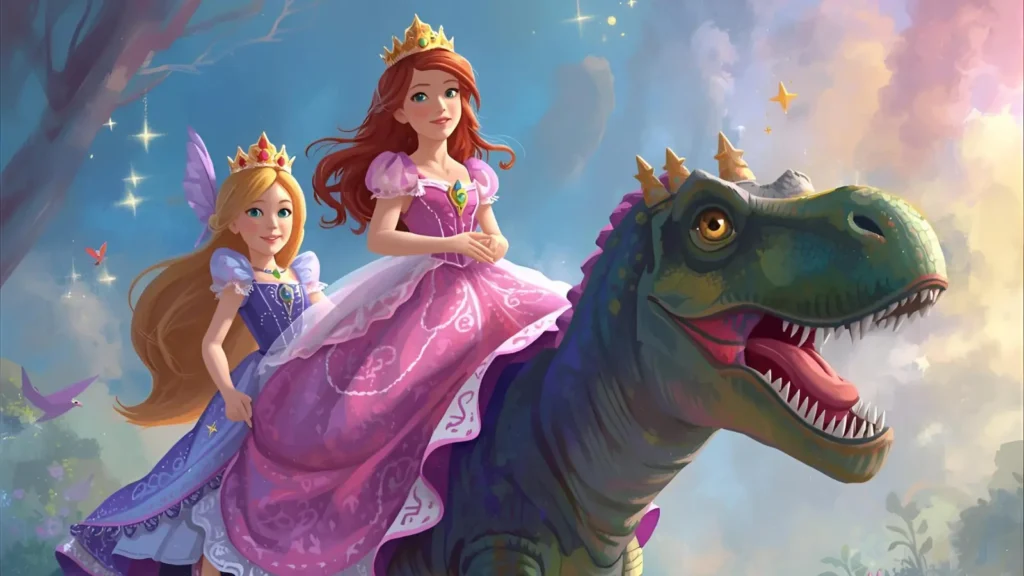 Dinosaur Princess Coloring Pages