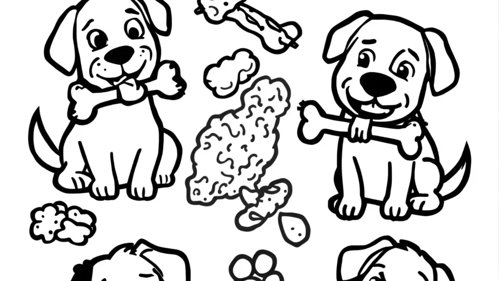 Dog Bone Treat Coloring Pages