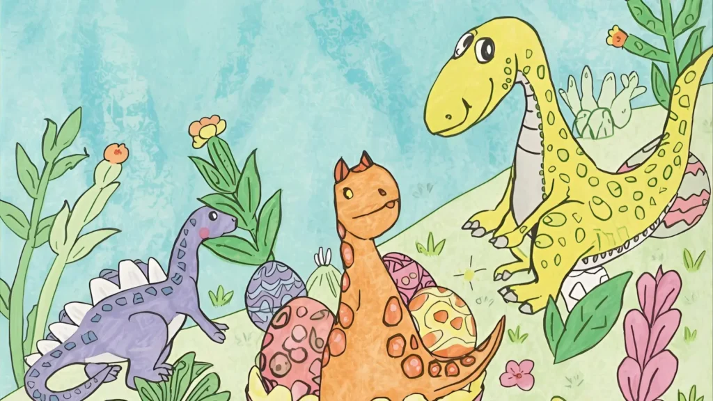 Easter Dinosaur Coloring Pages