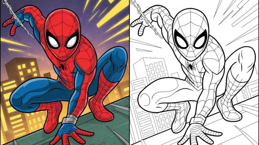 Easy Spiderman Coloring Pages for Kids