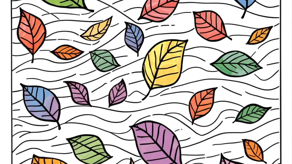 Falling Leaves Coloring Pages