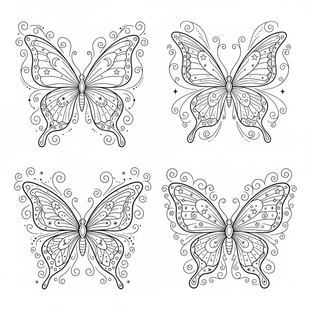 Fantasy Butterfly Coloring Pages ✨🦋