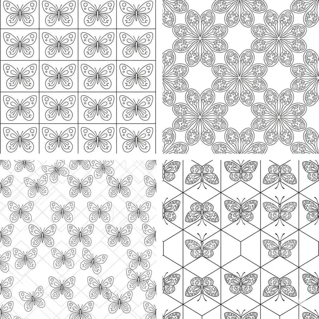 Butterfly Pattern Coloring Pages 🧩🦋