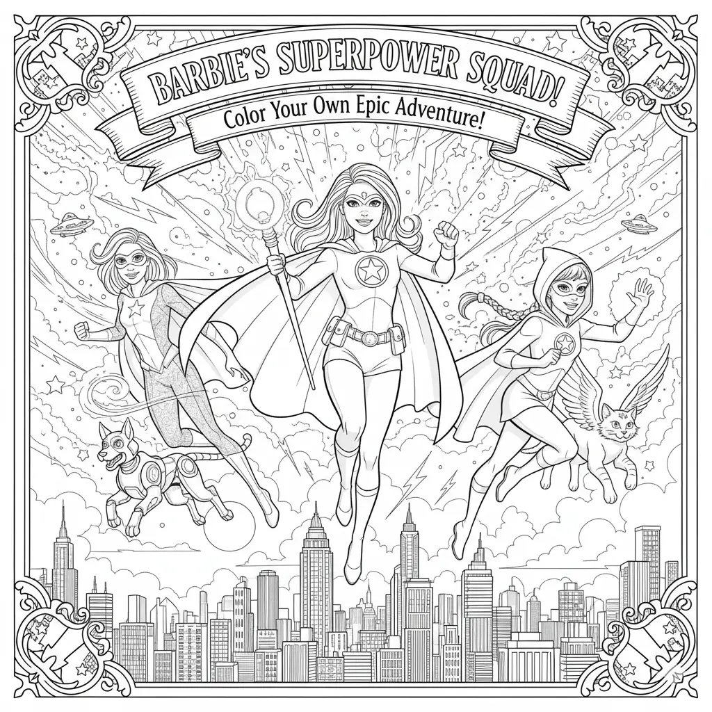 Barbie Superhero Coloring Pages 🦸♀️