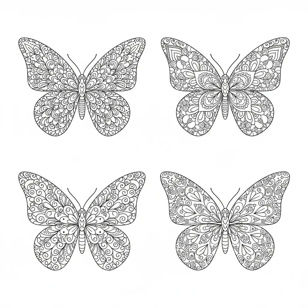 Mandala Butterfly Coloring Pages 🌀🦋