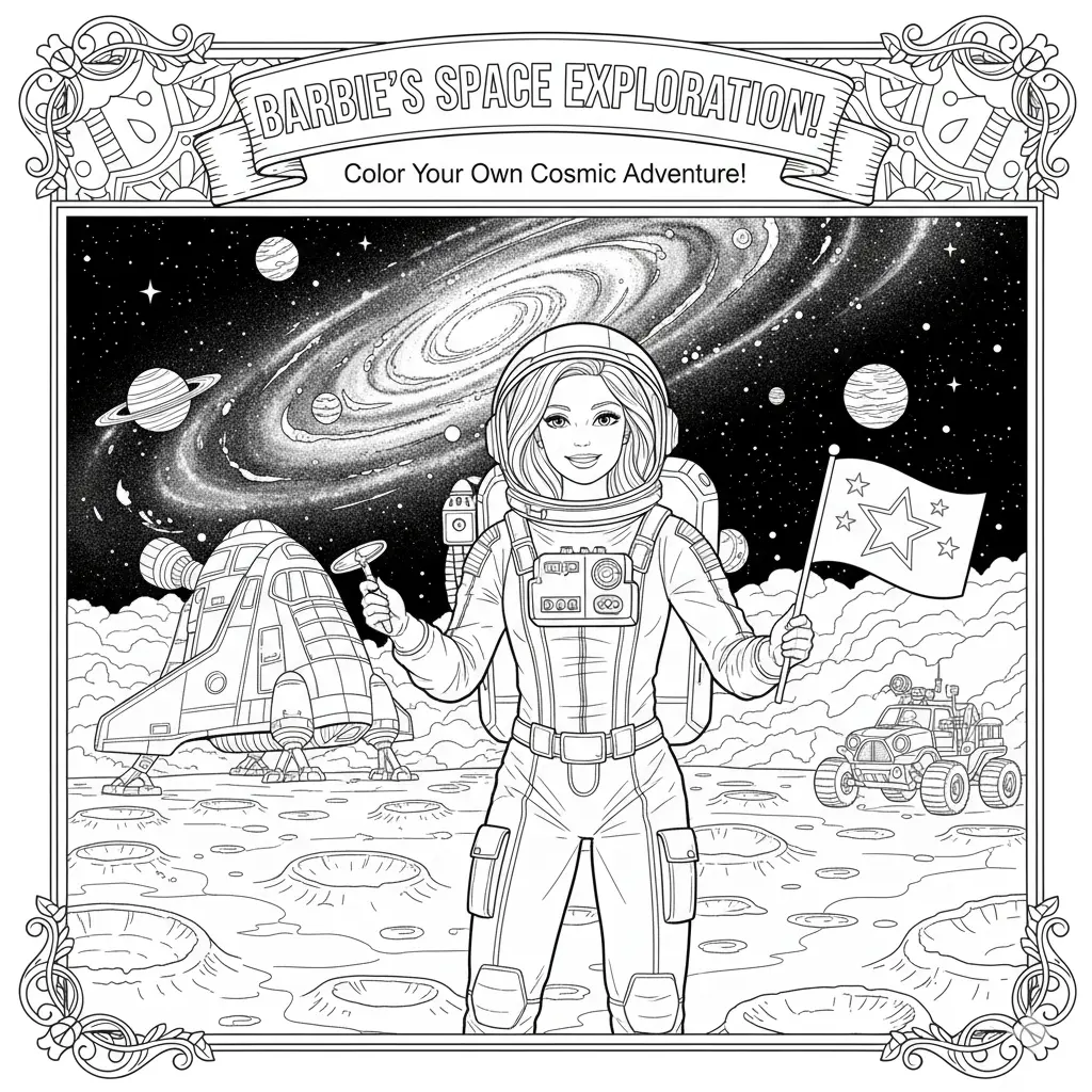 Barbie Space Adventure Coloring Pages 🚀