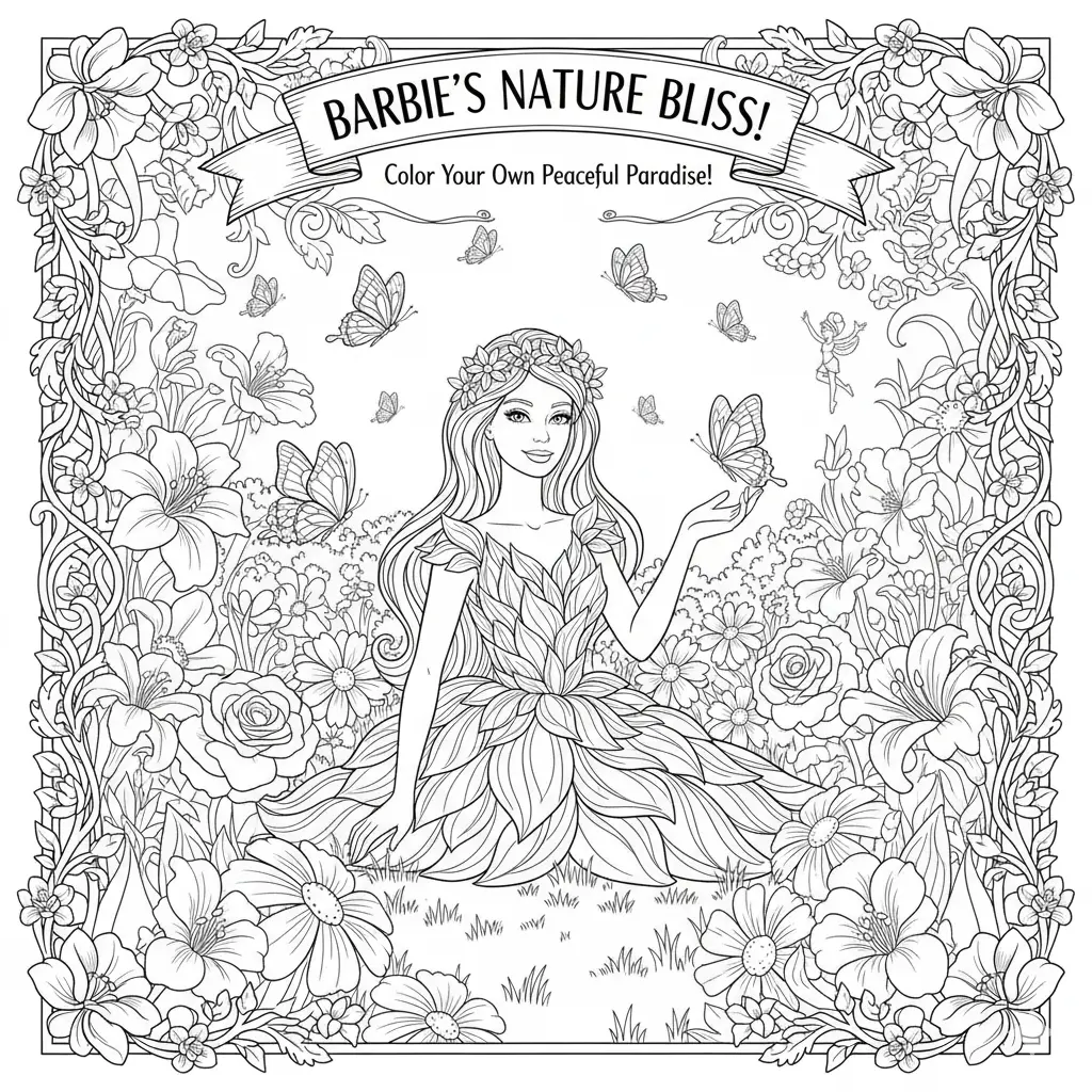 Barbie Garden Coloring Pages 🌸