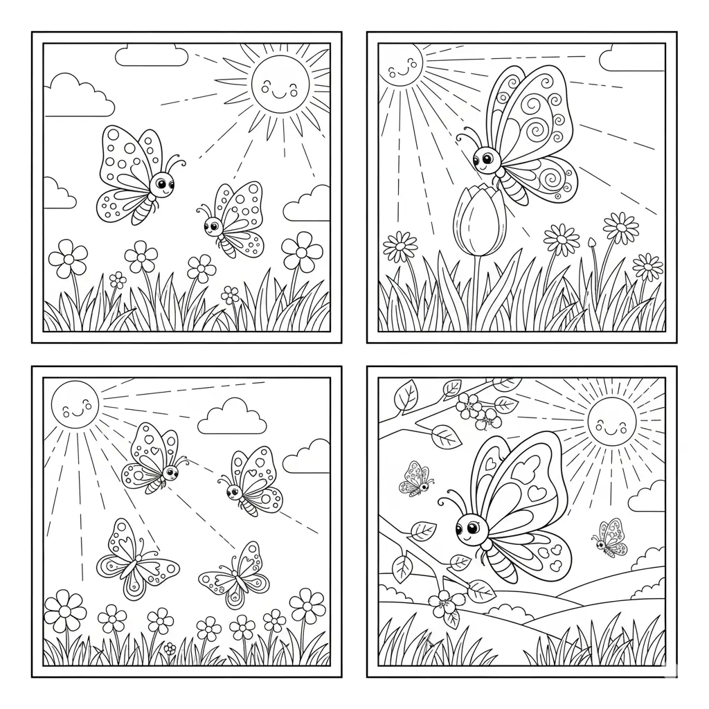 Spring Butterfly Coloring Pages 🌼🦋