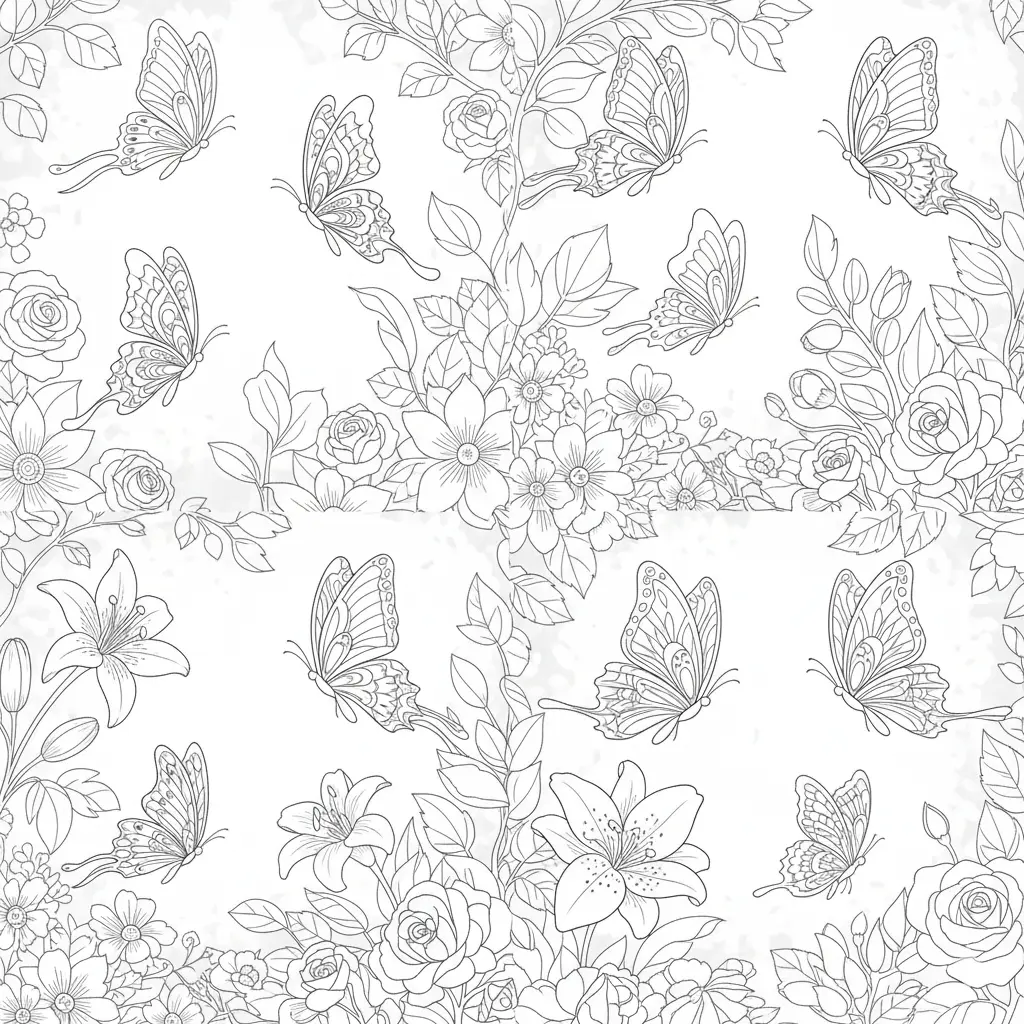 Garden Butterfly Coloring Pages 🌷🦋