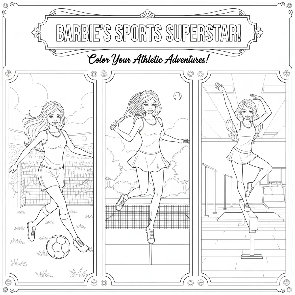 Barbie Sports Coloring Pages 🏅