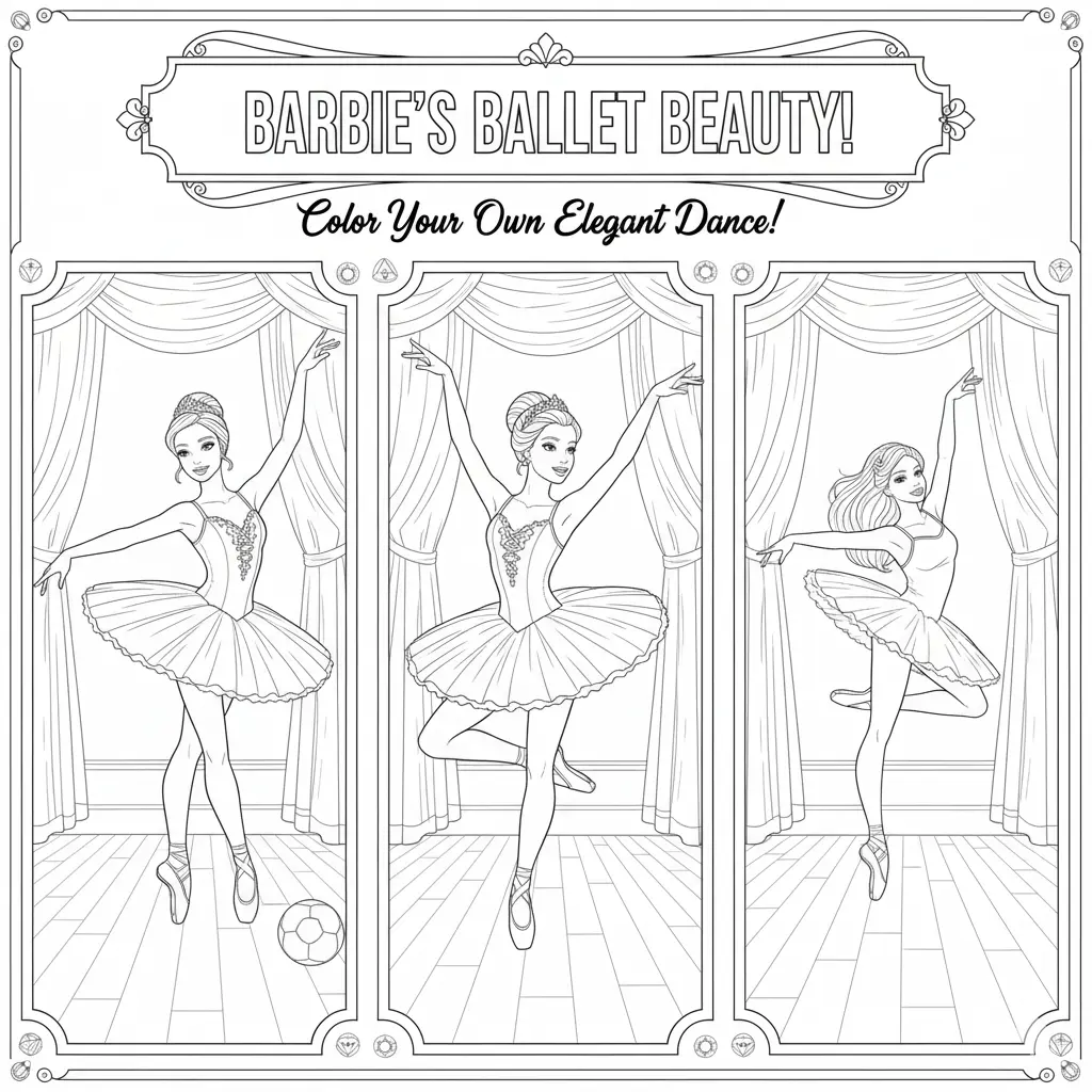 Barbie Ballet Coloring Pages 🩰