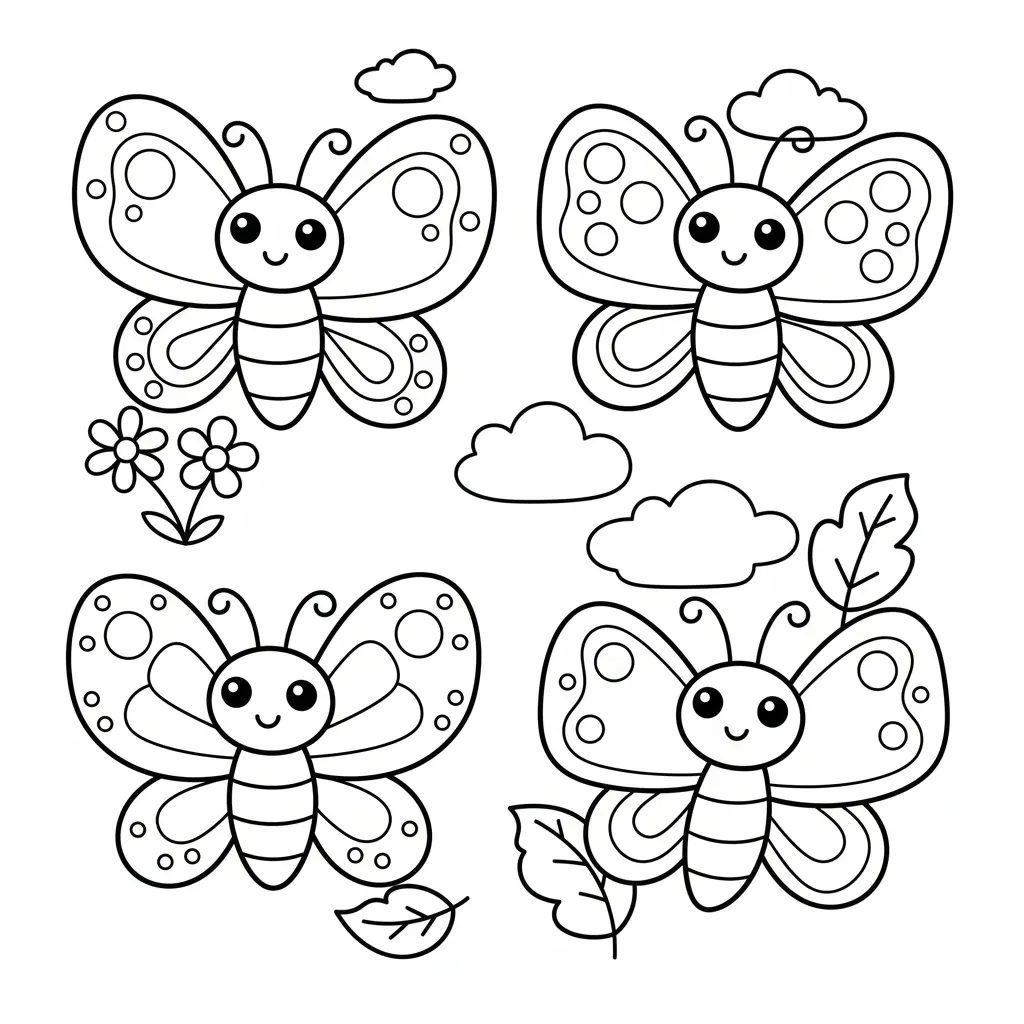 Simple Butterfly Coloring Pages ✏️🦋
