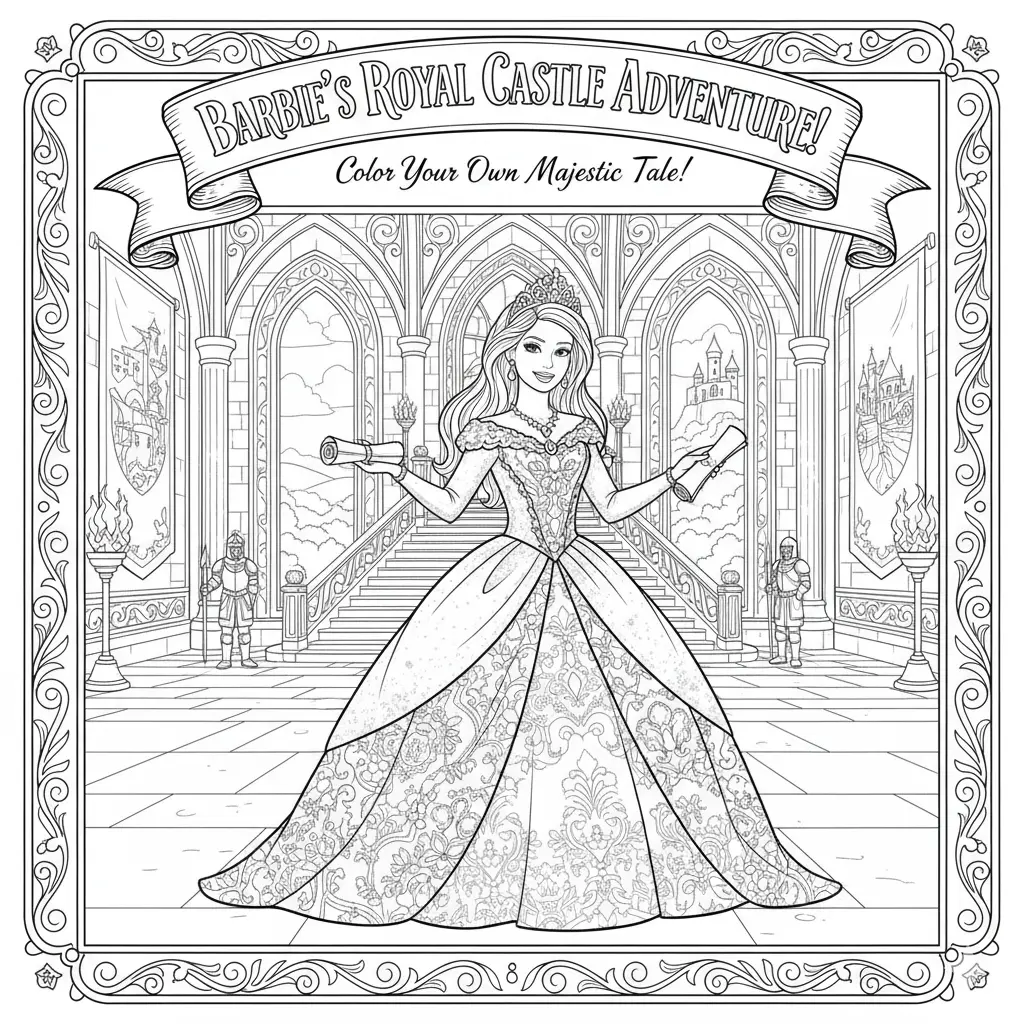 Barbie Magical Castle Coloring Pages 🏰