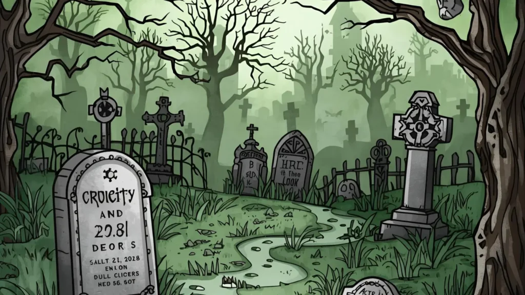 Graveyard Coloring Pages ⚰️