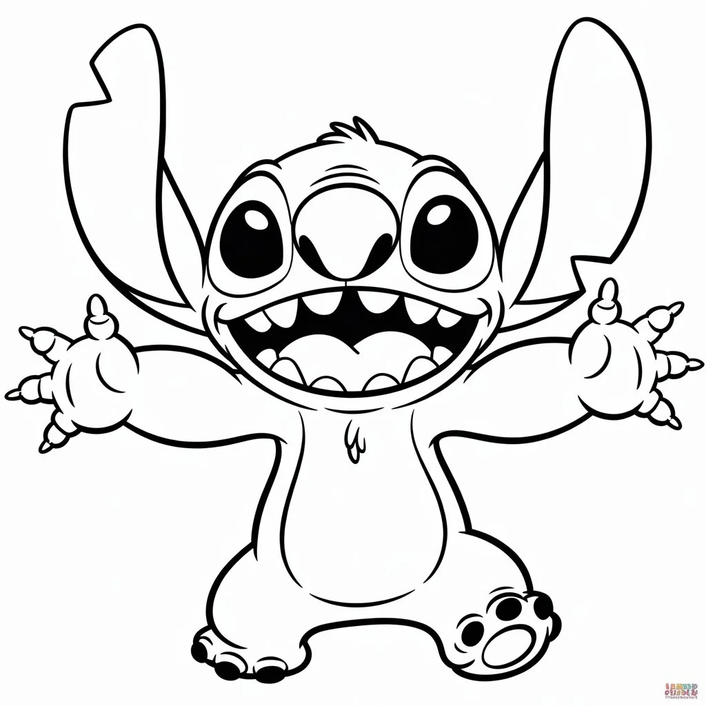 Happy Stitch Coloring Pages 😀✨