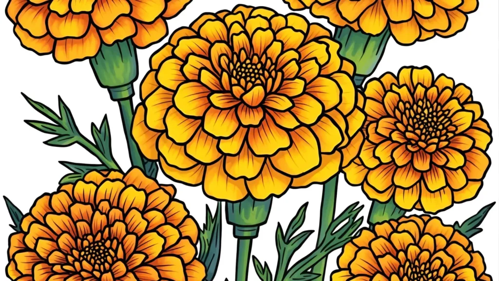 Marigold Coloring Pages