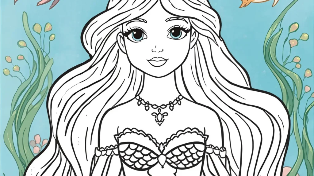 Mermaid Princess Coloring Pages