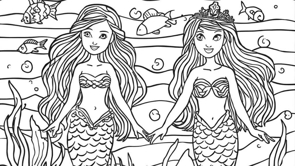Mermaid Princess Coloring Pages 🧜♀️🌊