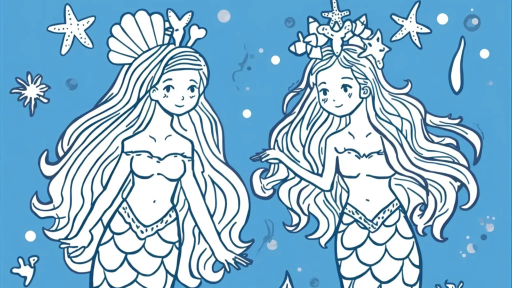 Mermaid Summer Coloring Pages 🧜♀️