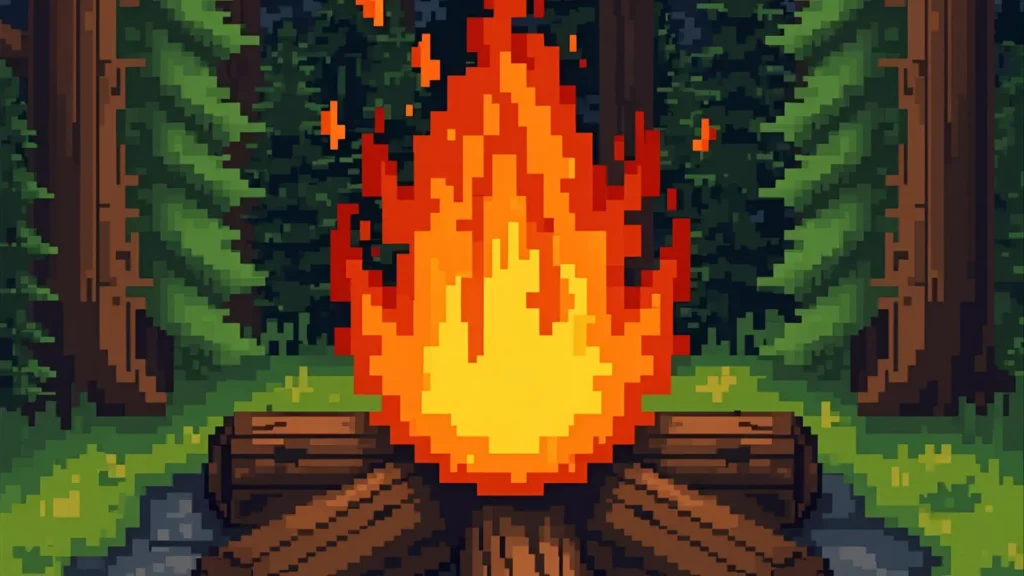 Minecraft Campfire Coloring Pages 🔥