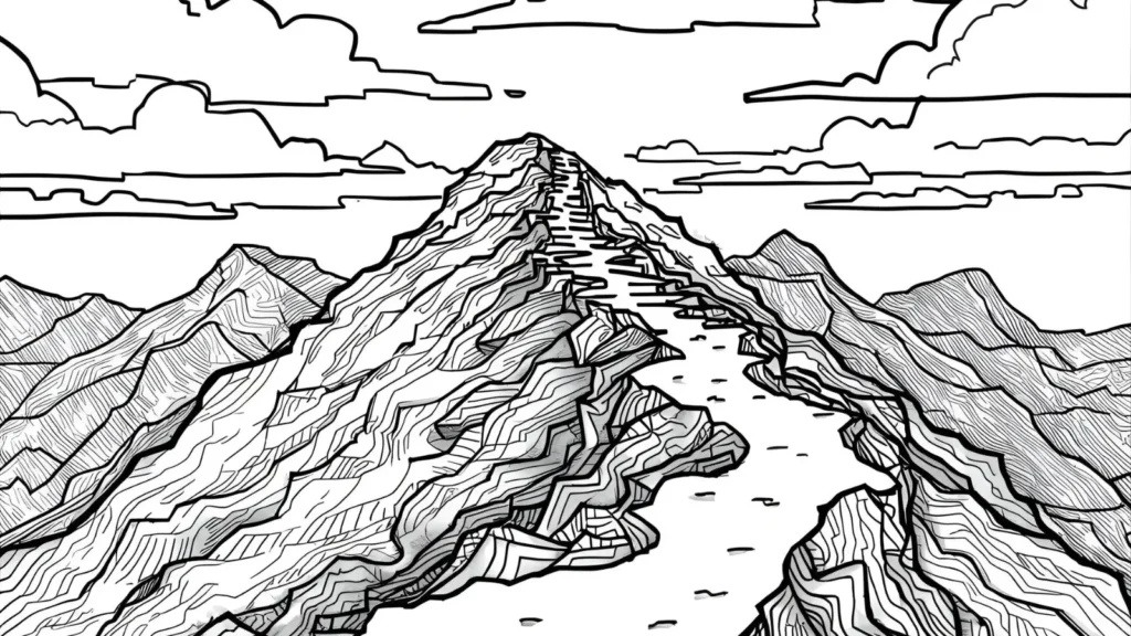 Minecraft Mountain Coloring Pages 🏔️