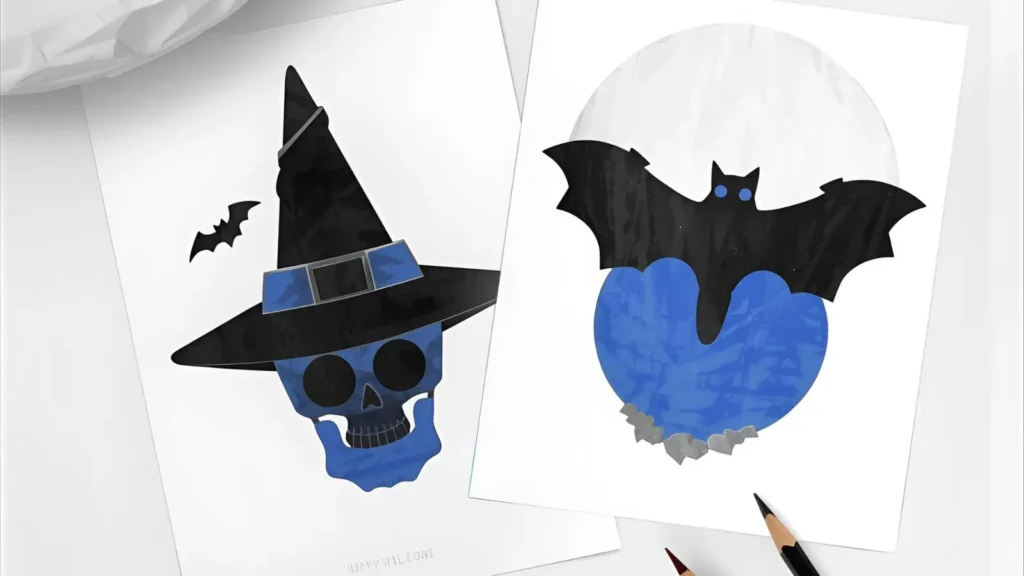 Moon & Bat Silhouette Pages 🌘