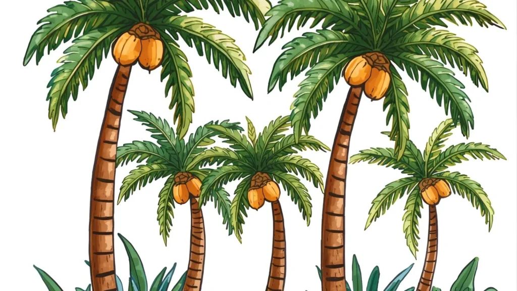 Palm Tree Summer Coloring Pages 🌳